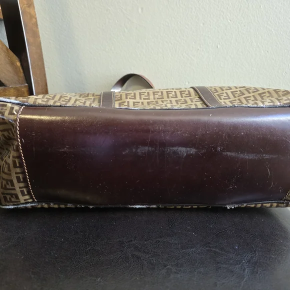 Fendi Tan and Brown Monogram Duffel Bag - Picture 5 of 9